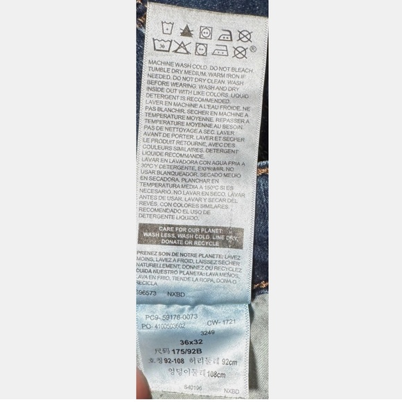 (36 X 32) Signature by Levi Strauss & Co S37 Slim Stretch Men's Jeans - Picture 8 of 8